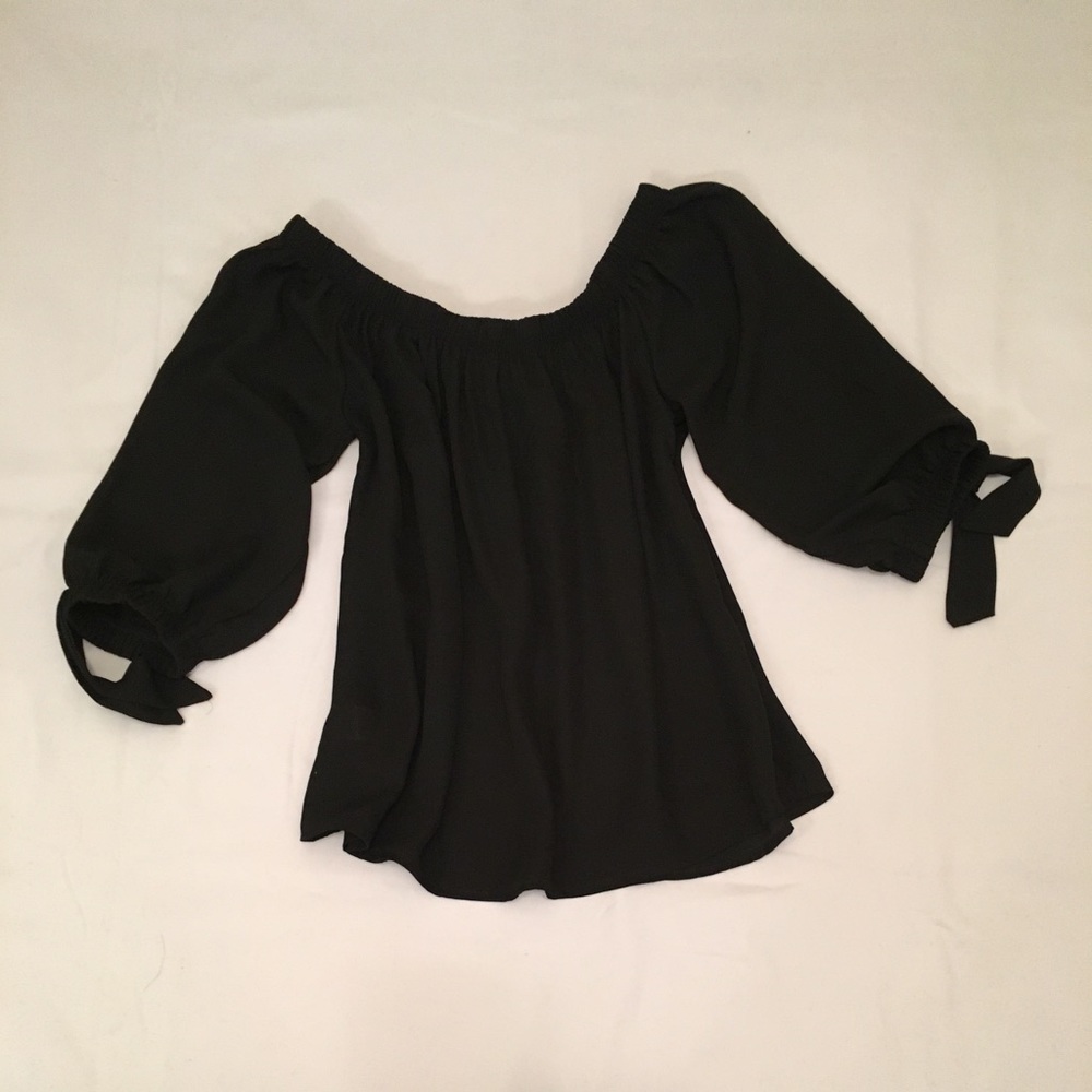 Black off shoulder top